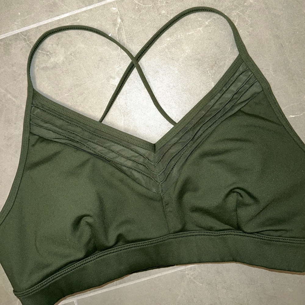 ALO Yoga Dark Green Sports Bra Size S